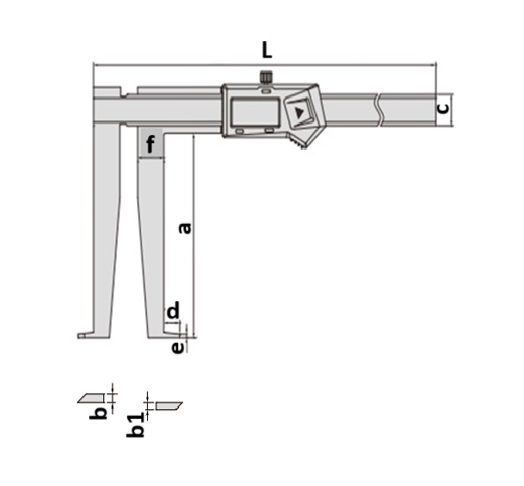 Asimeto 20-150 mm x 0.01 İç Kanal Dijital Kumpas